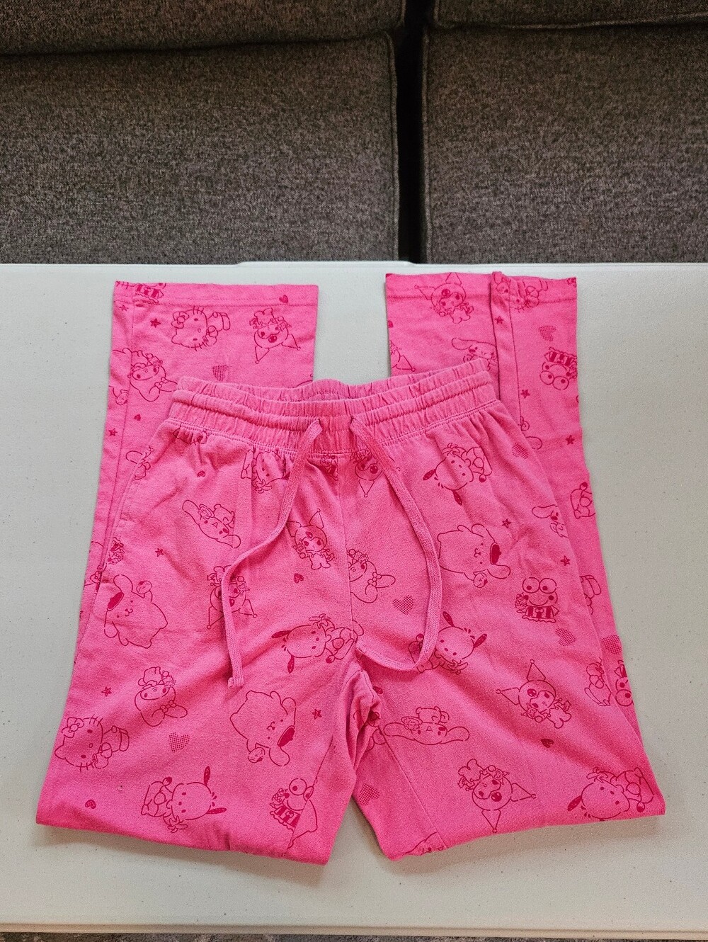 Sanrio Hot Pink Straight Leg Drawstring Sweatpants Size Xtra Small